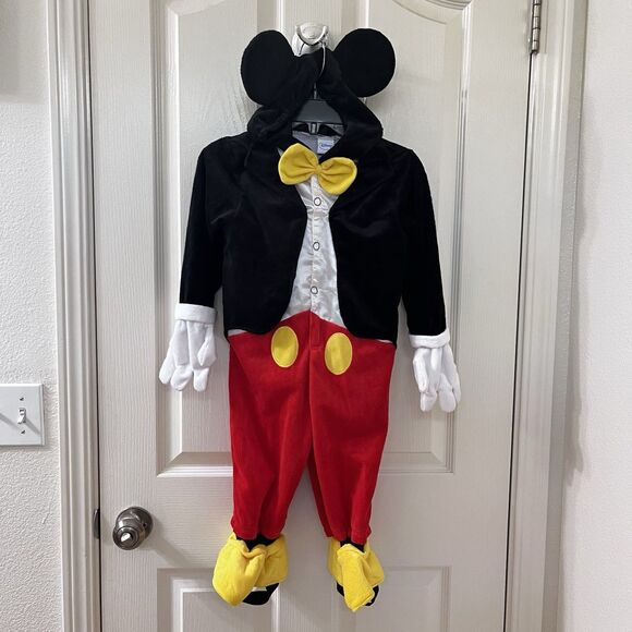 Disney Mickey Mouse Costume Tuxedo Hooded One Piece Halloween Toys R Us Size 3T - Picture 1 of 16